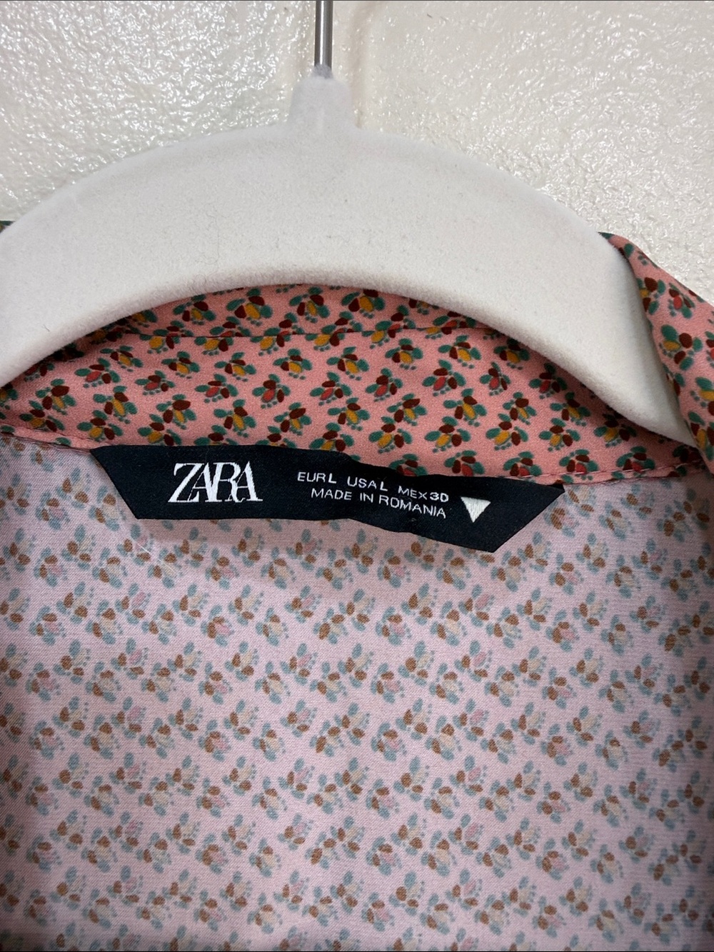 Zara Floral Tunic Style Shirt Dress‎ Long Midi Dress Size Large - Picture 2 of 7